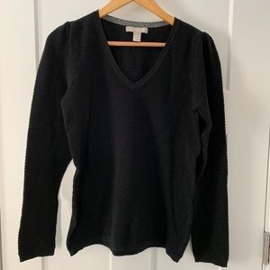 Banana Republic Black Waffle Weave Sweater (L)